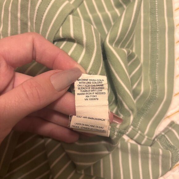 LL Bean Polo Shirt - Men's XL-REG Short Sleeve Sage Green & White Stripe - Picture 5 of 5